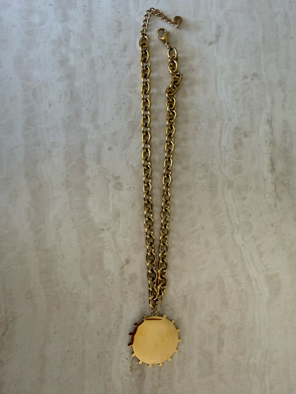 Gold Coin Pendant Chain Necklace - Love Each Other More - Picture 3 of 7